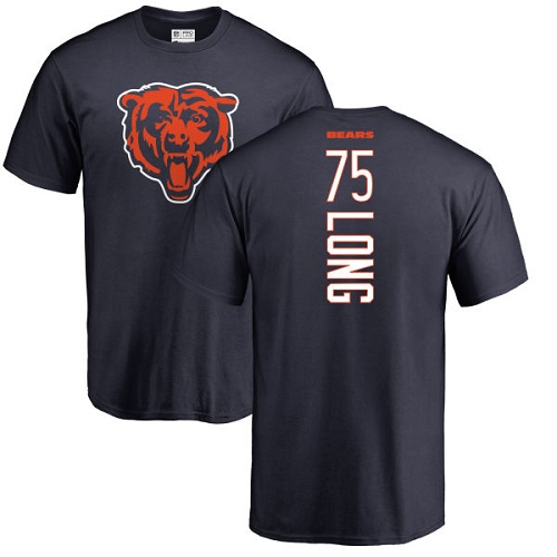 Chicago Bears Men Navy Blue Kyle Long Backer NFL Football #75 T Shirt